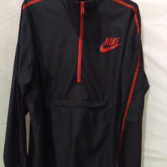 Nike Men's Jacket/ Coat Pullover Windbreaker Color Black/Red Size Large - Picture 4 of 5